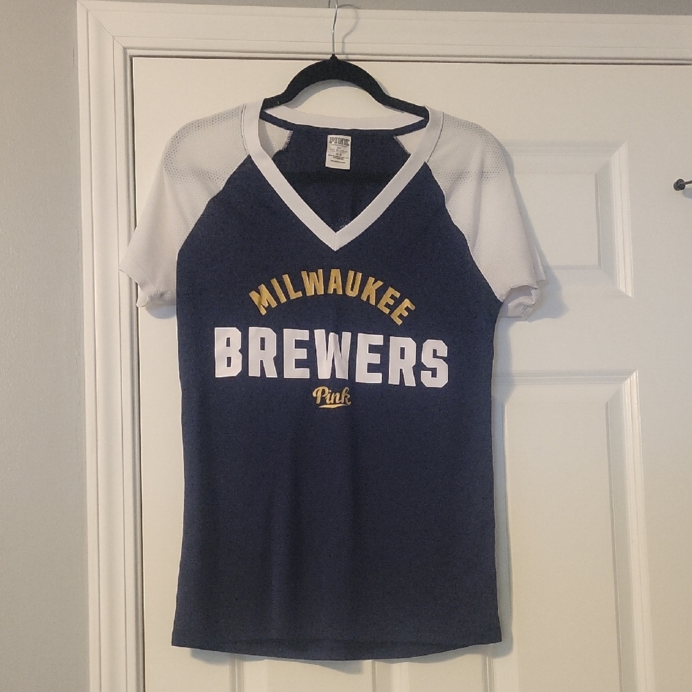 PINK Victoria's Secret Navy and White Tee